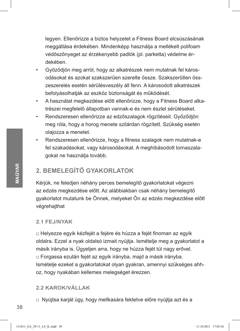 Bemelegítő gyakorlatok | Crivit SP - 348 User Manual | Page 34 / 76