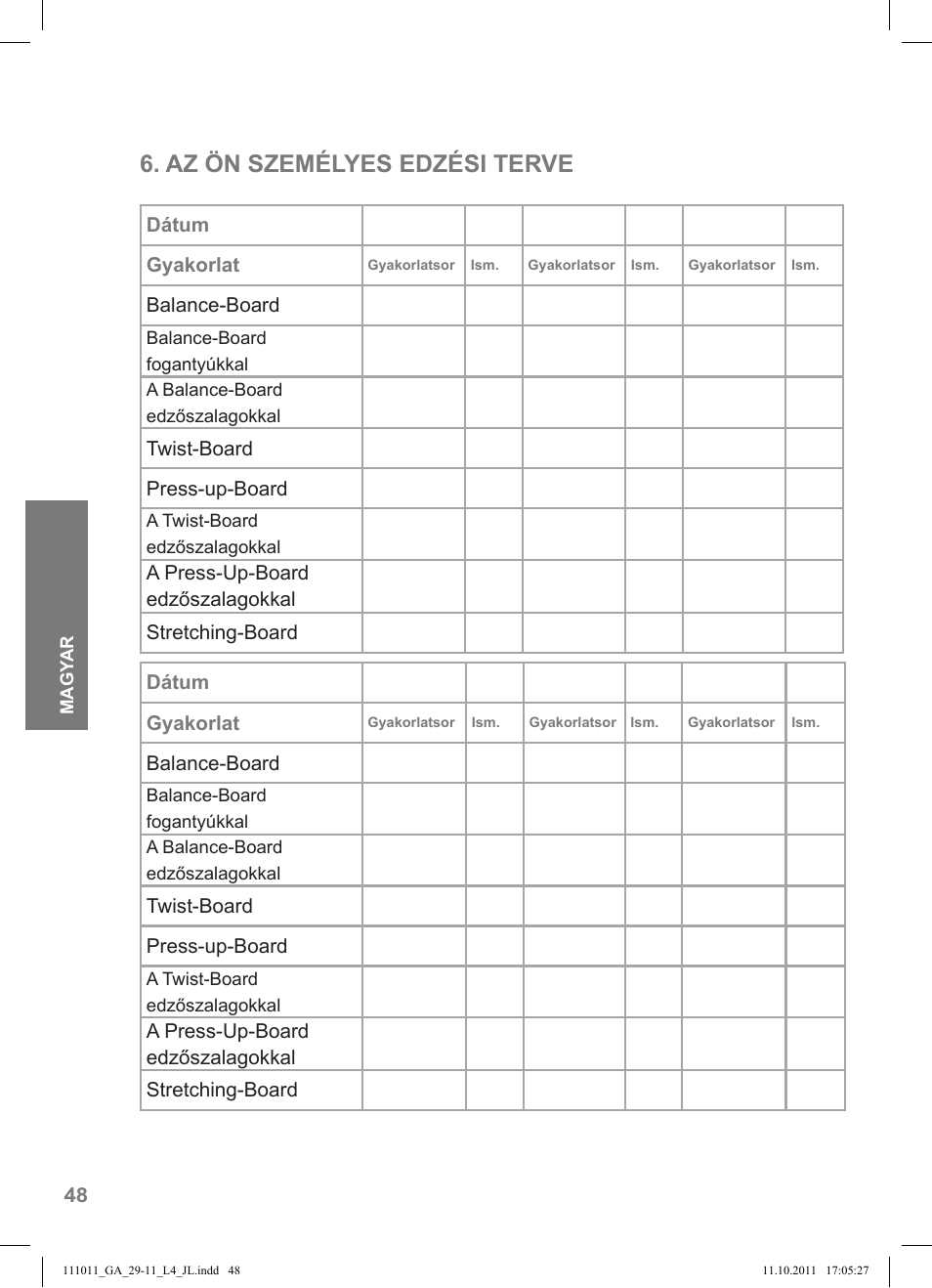 Az ön személyes edzési terve | Crivit SP - 348 User Manual | Page 44 / 76