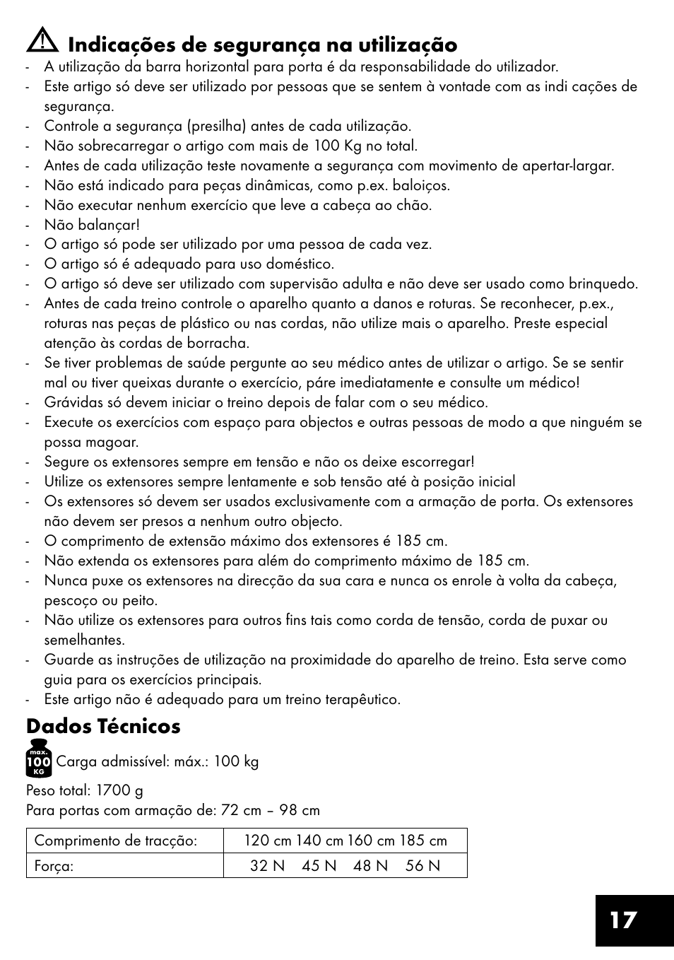 17 indicações de segurança na utilização, Dados técnicos | Crivit TB-1443 User Manual | Page 17 / 36