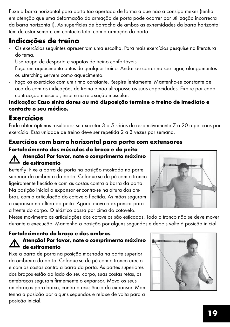 Indicações de treino, Exercícios | Crivit TB-1443 User Manual | Page 19 / 36