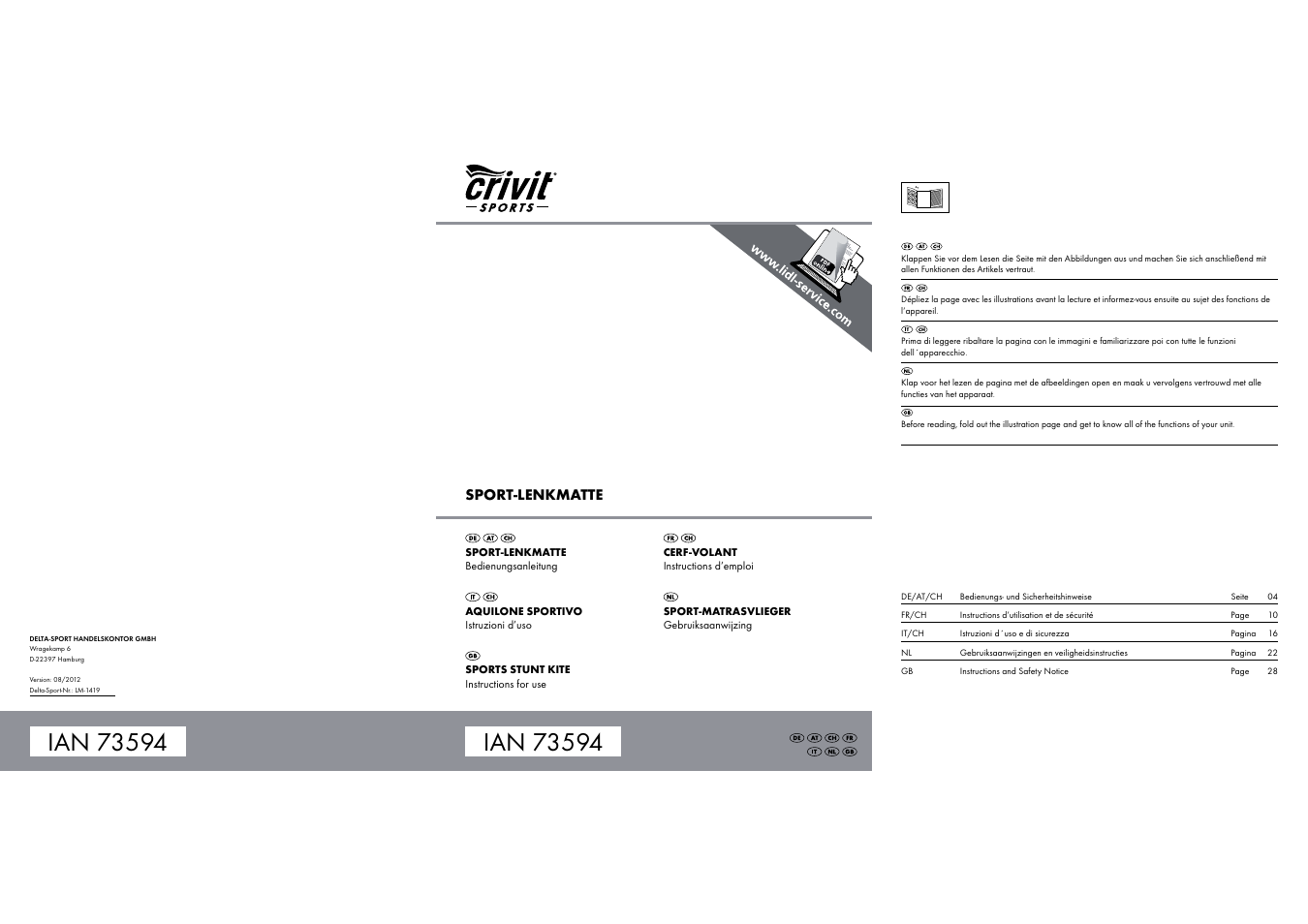 Crivit Sports Stunt Kite User Manual | 36 pages