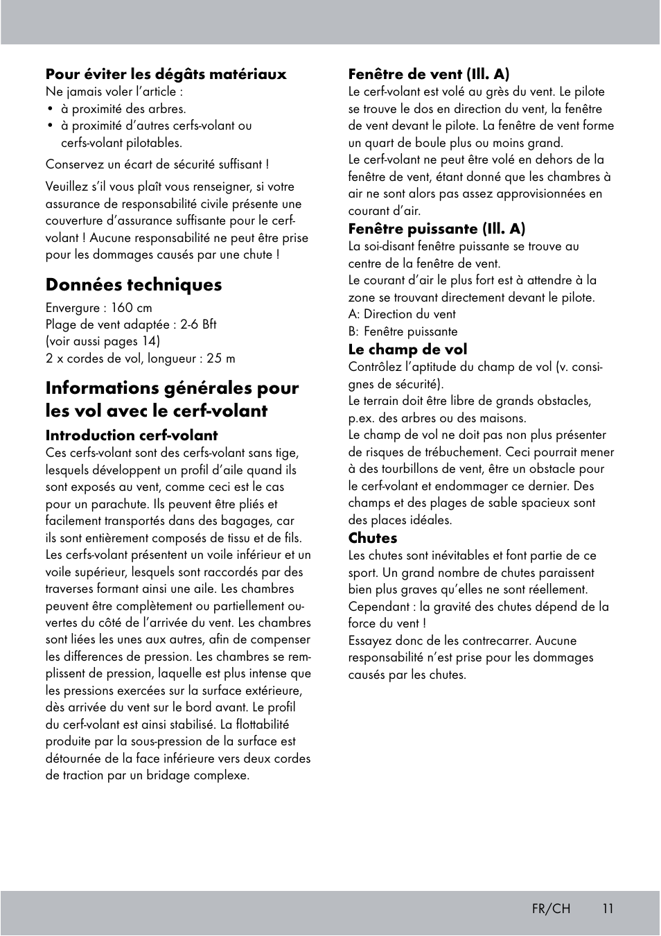 Données techniques | Crivit Sports Stunt Kite User Manual | Page 11 / 36
