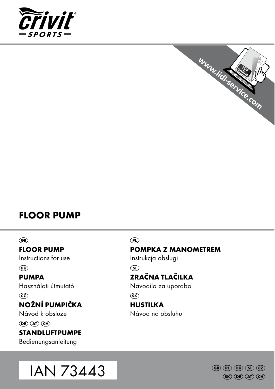 Crivit Floor Pump User Manual | 24 pages