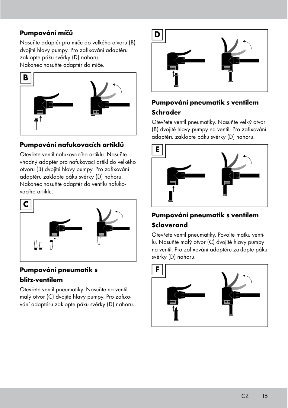 Bc d e f | Crivit Floor Pump User Manual | Page 15 / 24