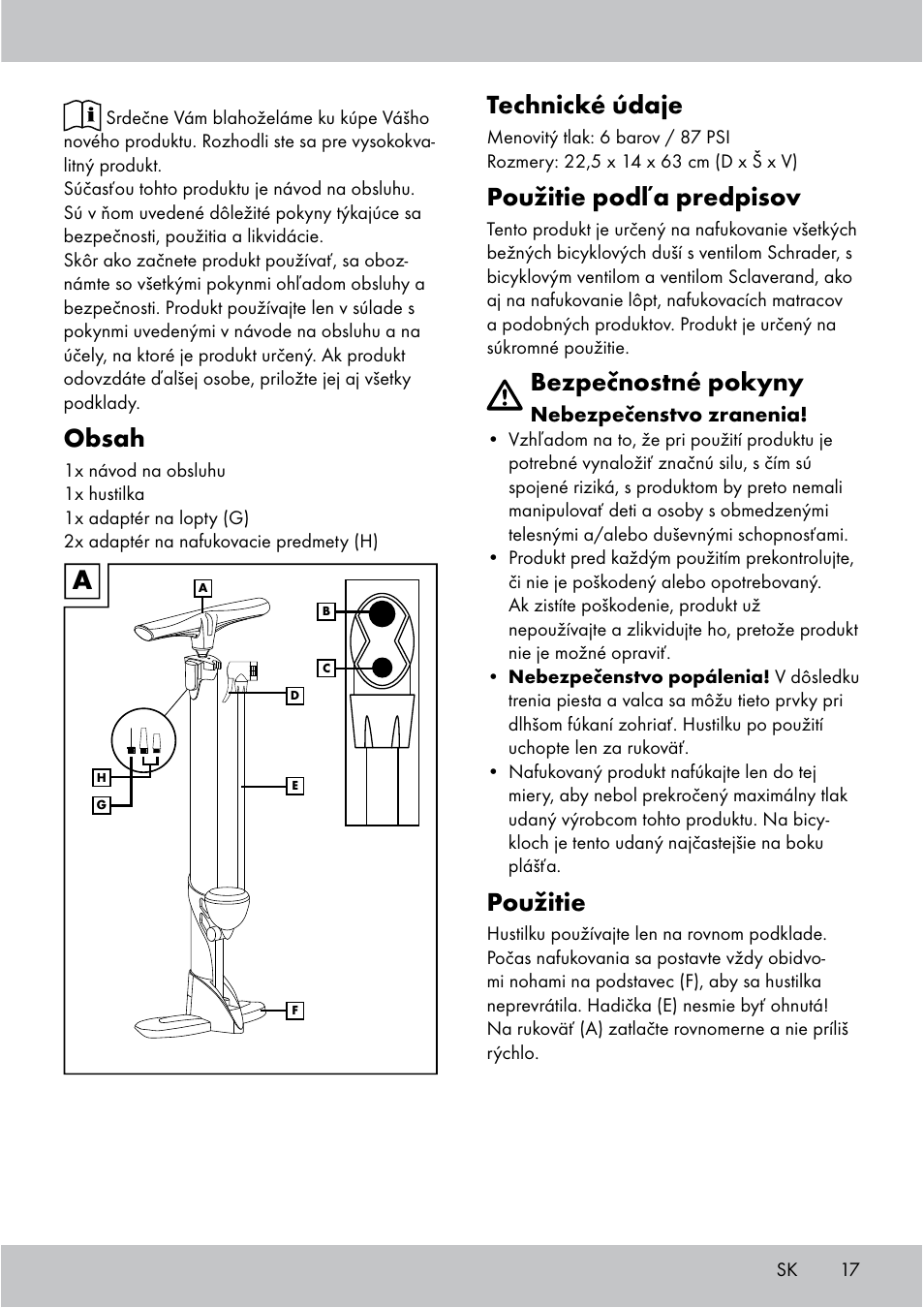 Crivit Floor Pump User Manual | Page 17 / 24