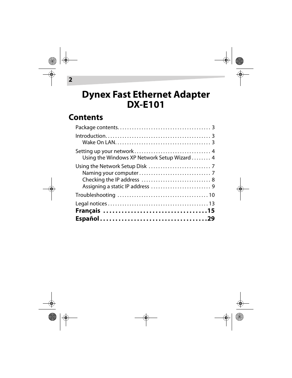 Dynex DX-E101 User Manual | Page 2 / 44