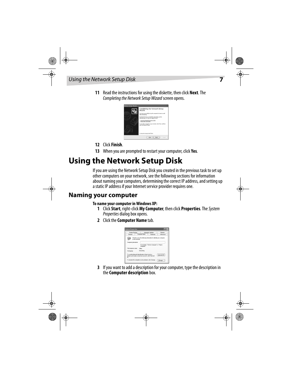 Using the network setup disk | Dynex DX-E101 User Manual | Page 7 / 44