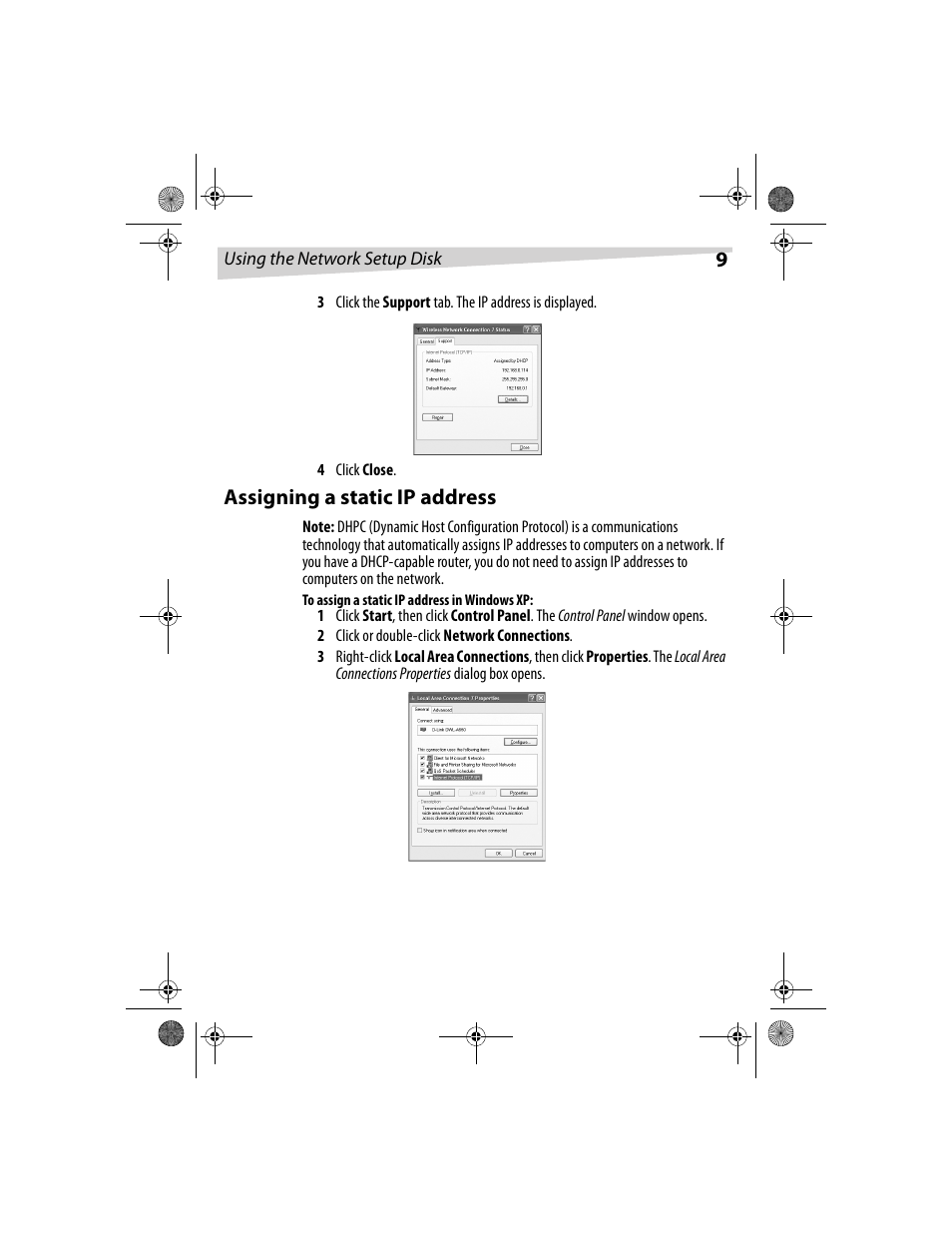 Assigning a static ip address | Dynex DX-E101 User Manual | Page 9 / 44
