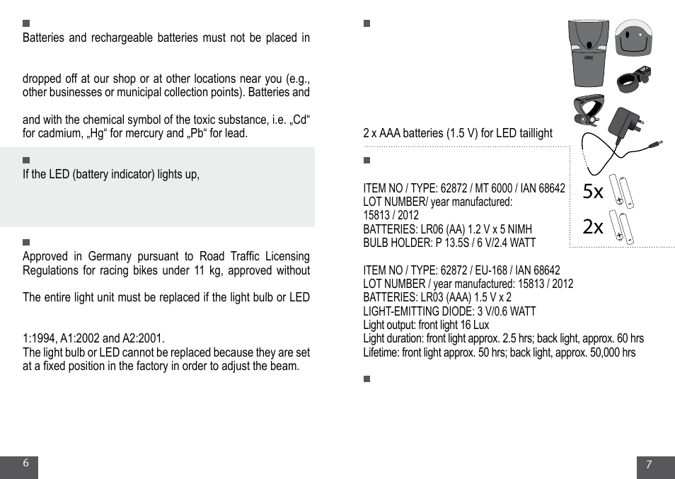 Crivit Halogen Bike Light Set User Manual | Page 4 / 13