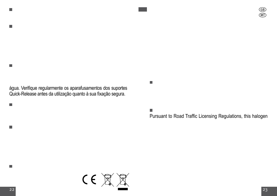 Crivit Halogen Bike Light Set User Manual | Page 12 / 23