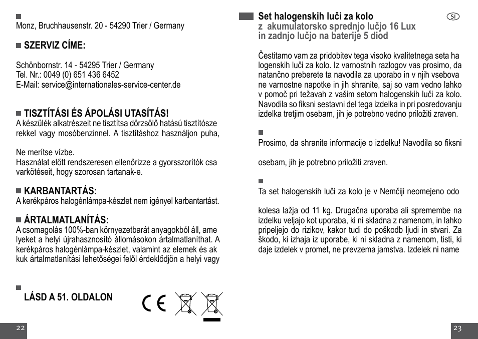 Crivit Halogen Bike Light Set User Manual | Page 12 / 29