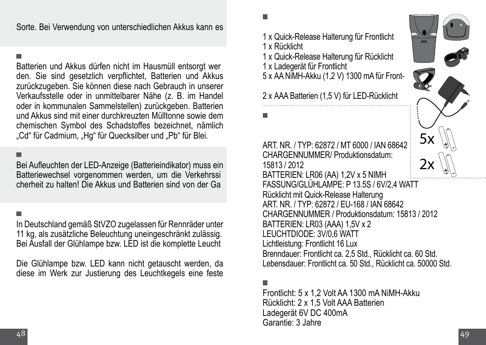 Crivit Halogen Bike Light Set User Manual | Page 25 / 29