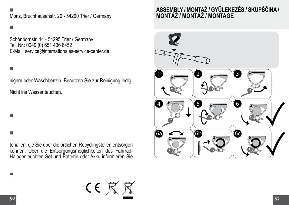 Crivit Halogen Bike Light Set User Manual | Page 26 / 29