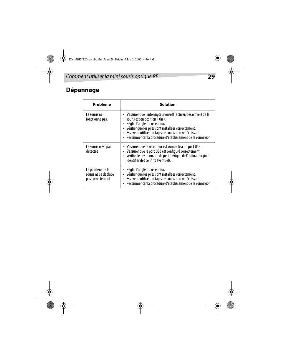 29 dépannage | Dynex DX-NBKIT20 User Manual | Page 29 / 64