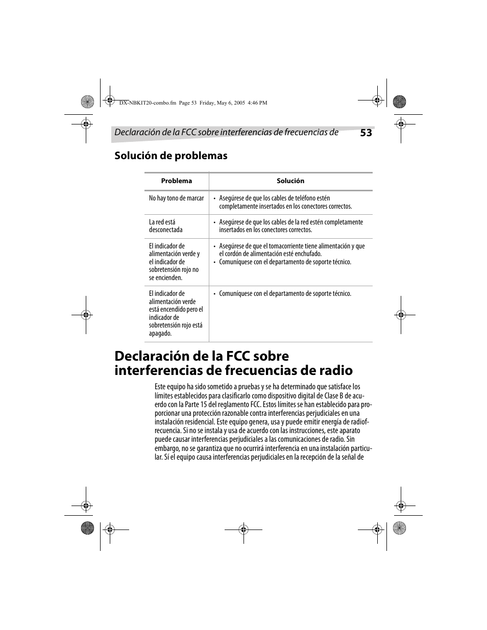 53 solución de problemas | Dynex DX-NBKIT20 User Manual | Page 53 / 64