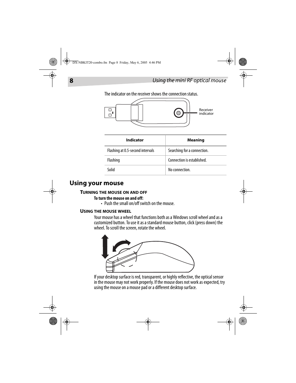 Using your mouse | Dynex DX-NBKIT20 User Manual | Page 8 / 64