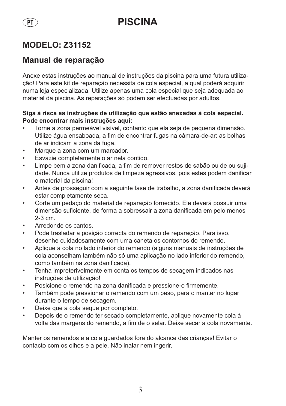 Piscina | Crivit Z31152 User Manual | Page 4 / 6