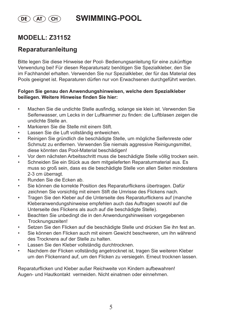 Swimming-pool | Crivit Z31152 User Manual | Page 6 / 6