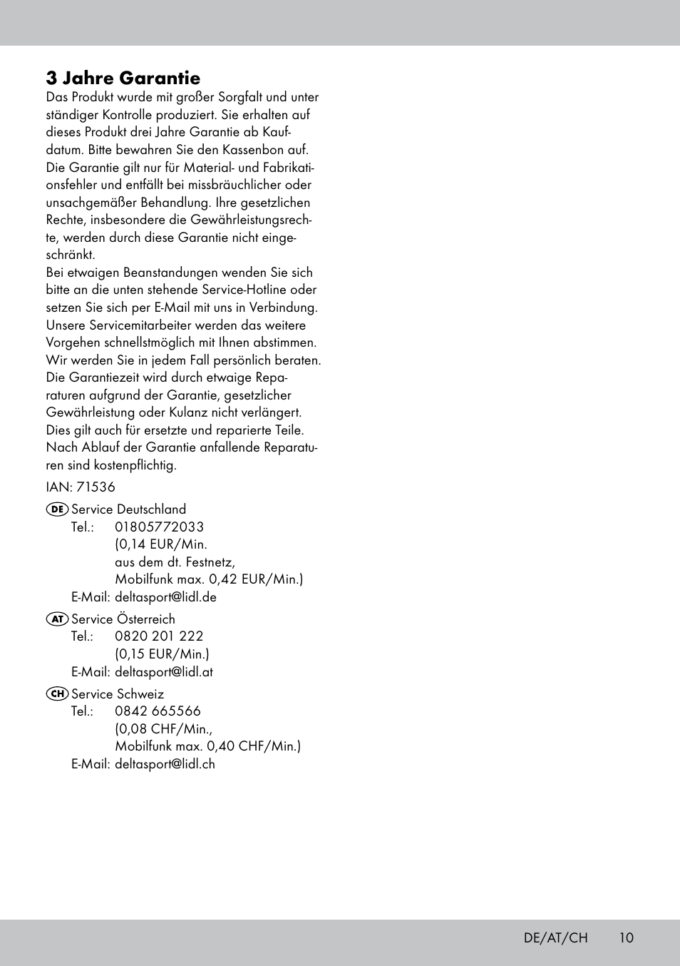 3 jahre garantie | Crivit 2-Person Kayak User Manual | Page 9 / 34