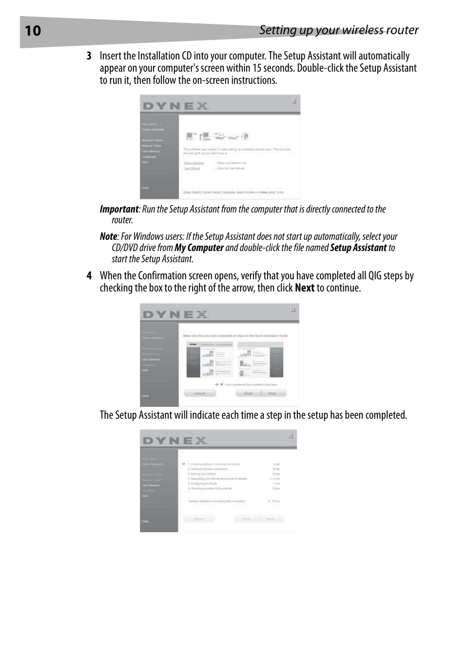 Setting up your wireless router | Dynex DX-WEGRTR User Manual | Page 10 / 200