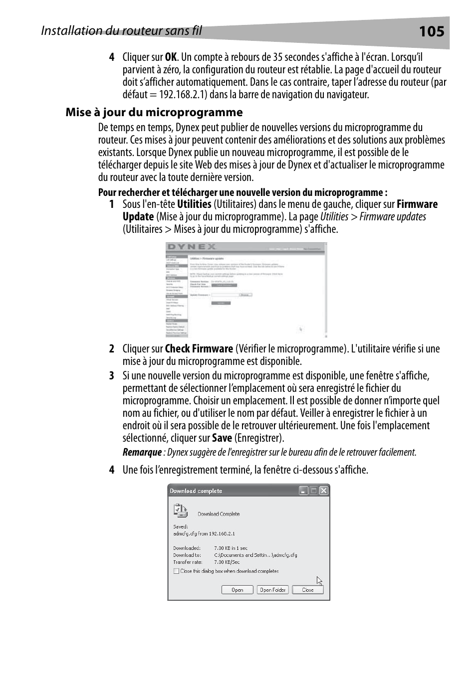 Mise à jour du microprogramme | Dynex DX-WEGRTR User Manual | Page 105 / 200
