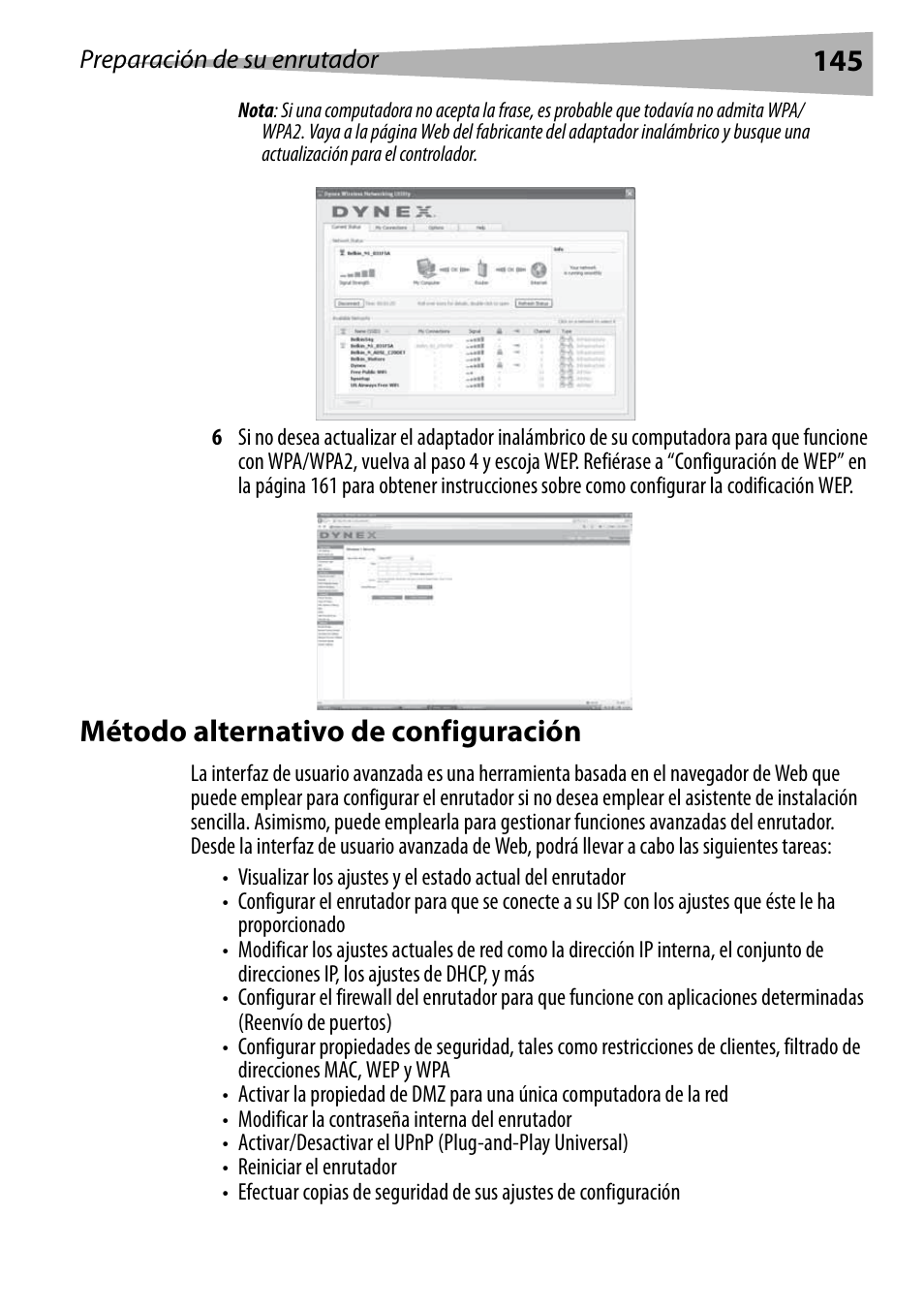 Método alternativo de configuración | Dynex DX-WEGRTR User Manual | Page 145 / 200