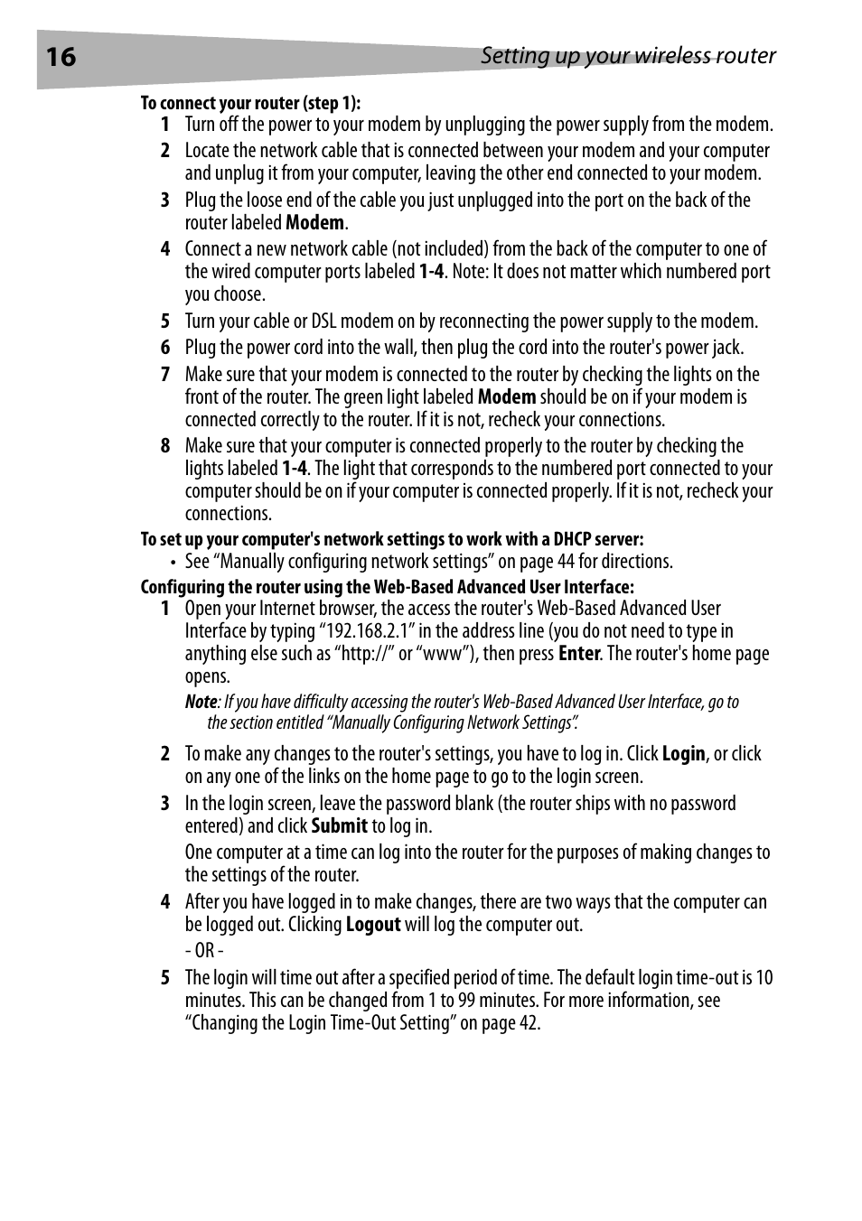 To connect your router (step 1) | Dynex DX-WEGRTR User Manual | Page 16 / 200
