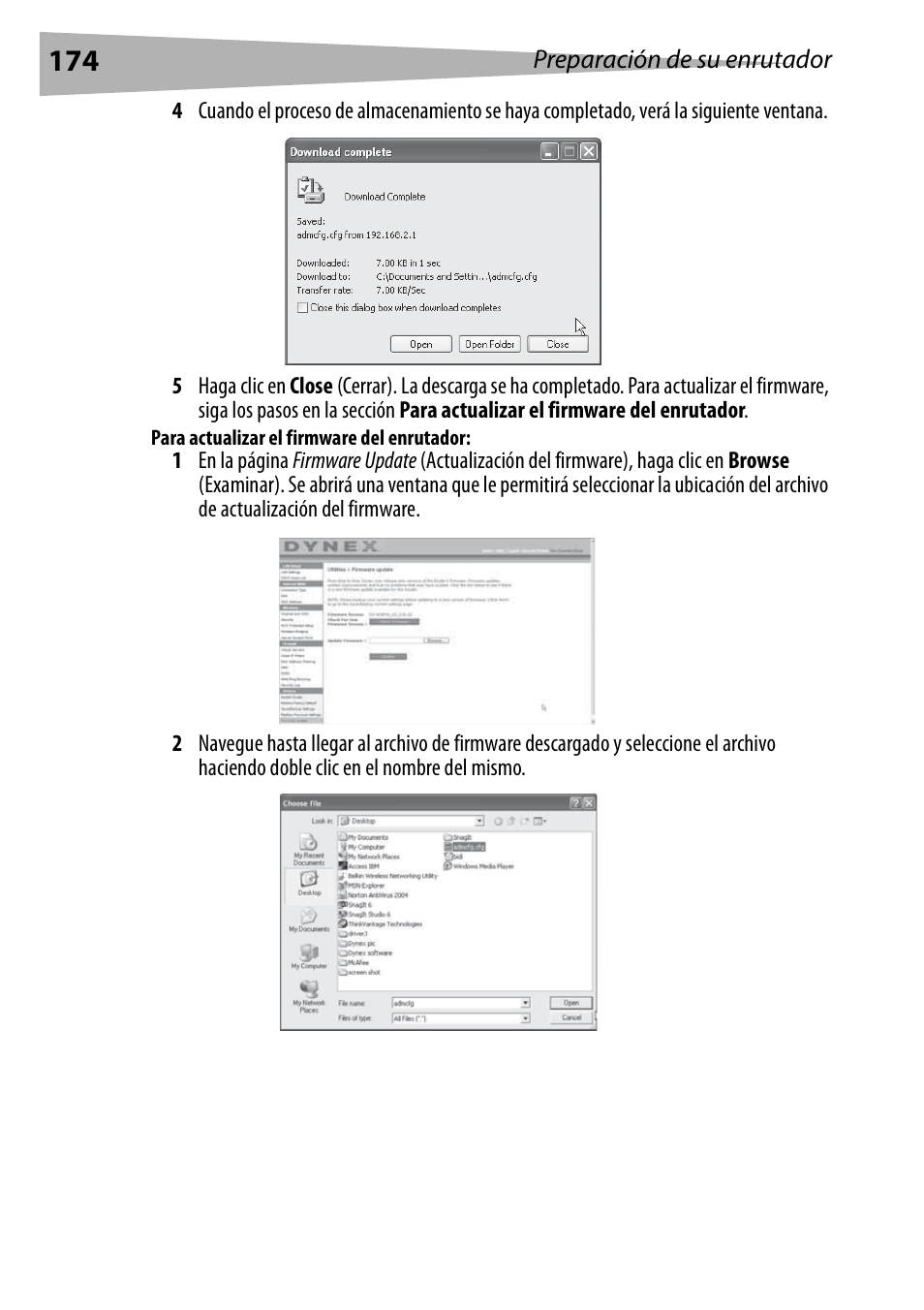 Para actualizar el firmware del enrutador | Dynex DX-WEGRTR User Manual | Page 174 / 200