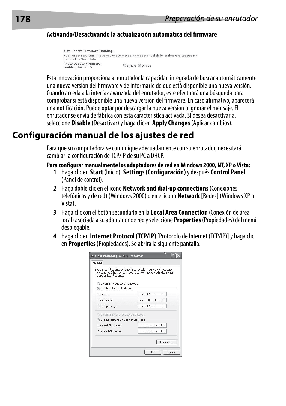Configuración manual de los ajustes de red | Dynex DX-WEGRTR User Manual | Page 178 / 200