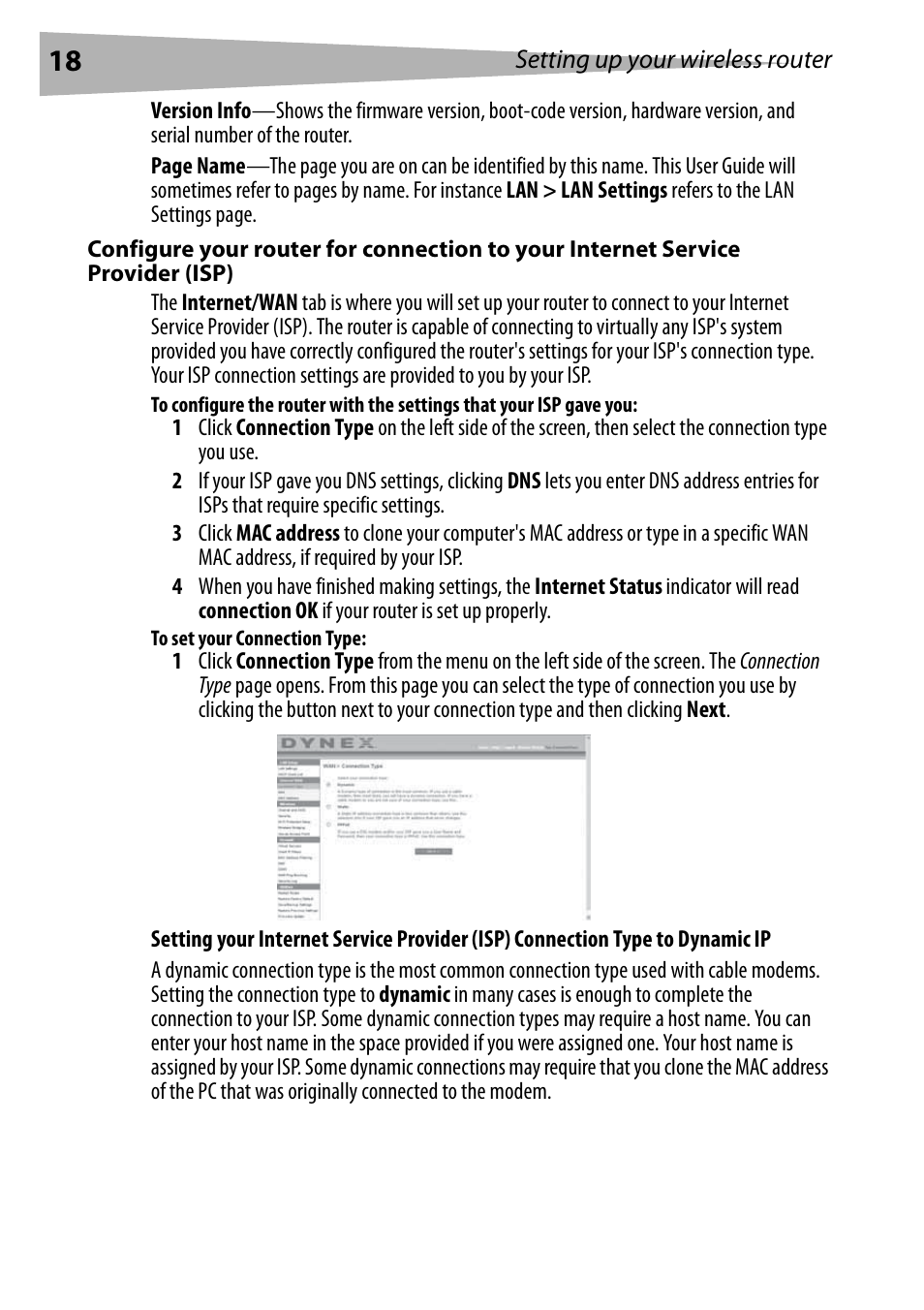 To set your connection type | Dynex DX-WEGRTR User Manual | Page 18 / 200
