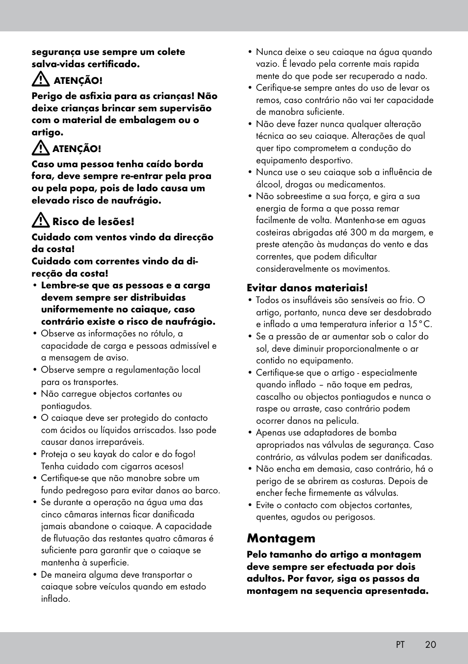 Montagem | Crivit 2-Person Kayak User Manual | Page 19 / 38