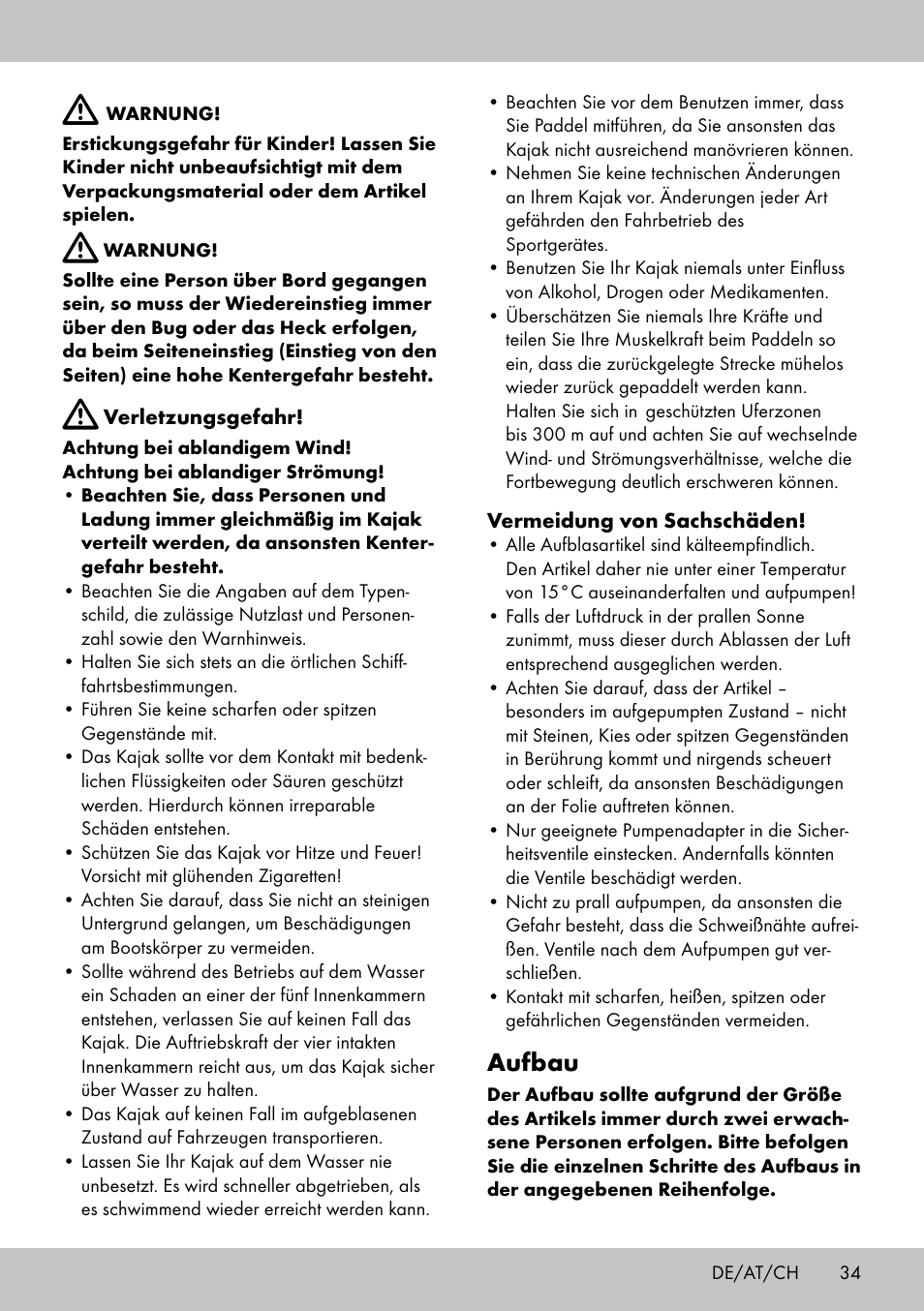 Aufbau | Crivit 2-Person Kayak User Manual | Page 33 / 38