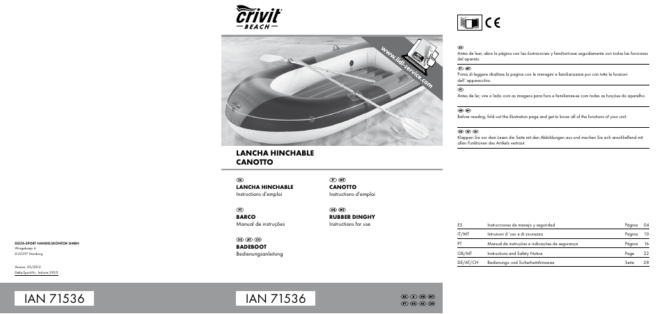 Crivit 2-Person Kayak User Manual | 34 pages