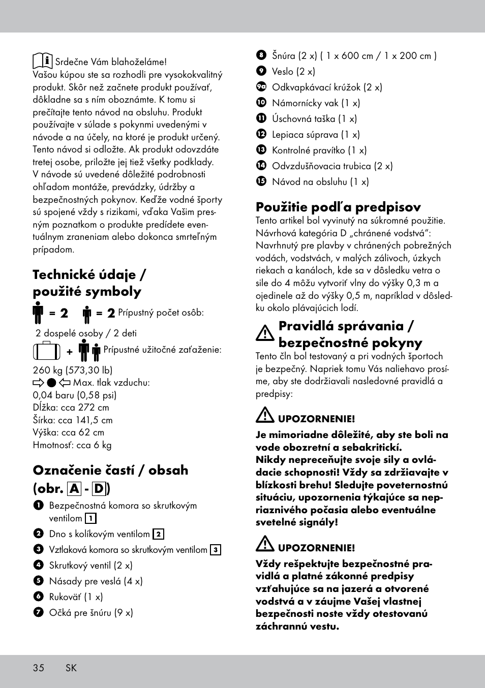 Crivit 2-Person Kayak User Manual | Page 34 / 46