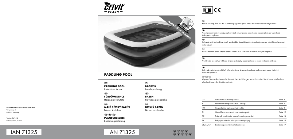 Crivit Paddling Pool User Manual | 18 pages