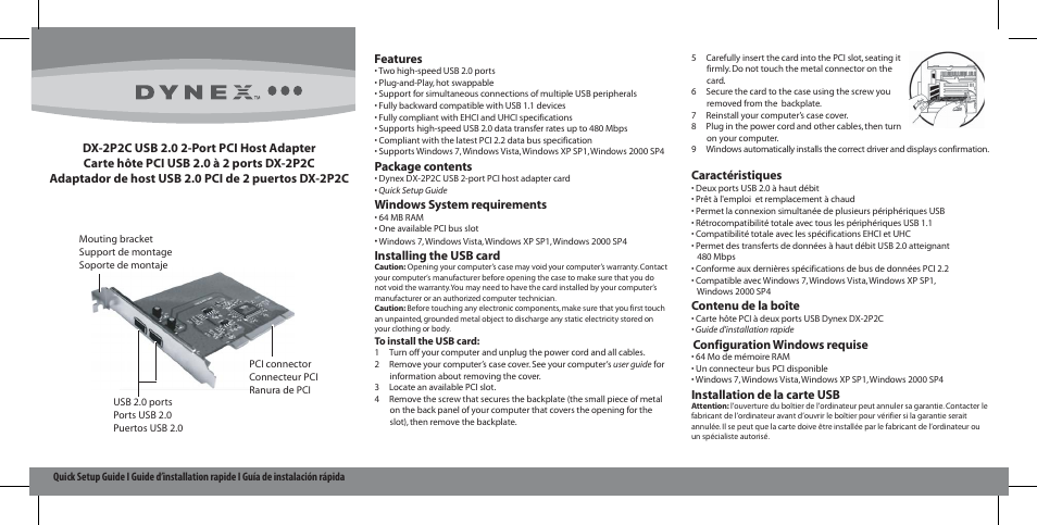 Dynex DX-2P2C User Manual | 2 pages