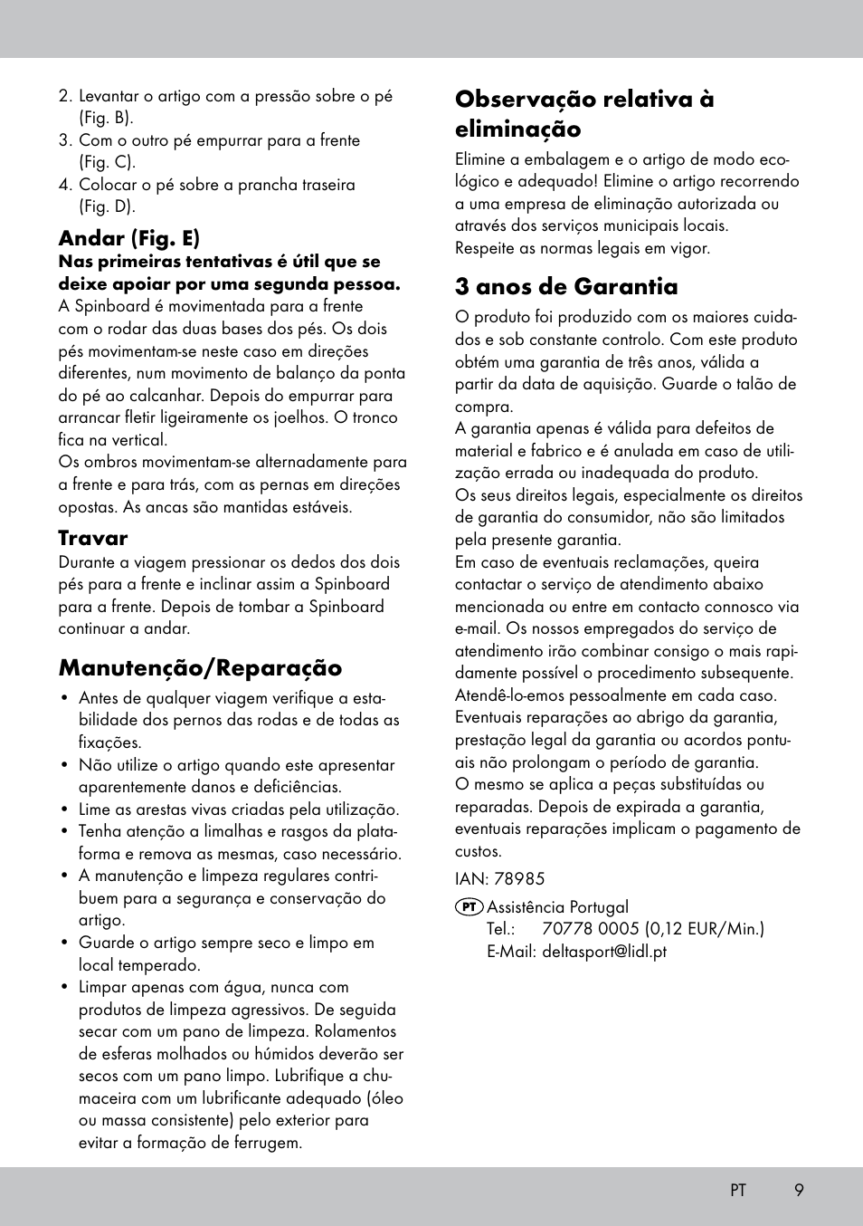 Observação relativa à eliminação, 3 anos de garantia, Manutenção/reparação | Crivit SB-1557 User Manual | Page 9 / 16