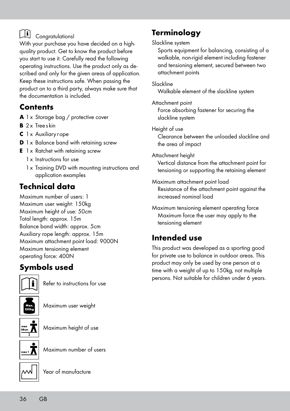 Crivit SL-1530 User Manual | Page 36 / 44