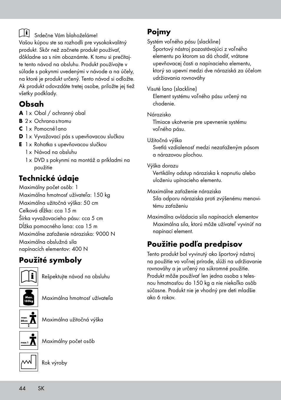 Crivit SL-1530 User Manual | Page 44 / 60