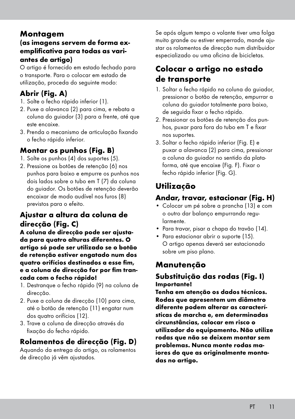 Montagem, Colocar o artigo no estado de transporte, Utilização | Manutenção | Crivit AS-1543 User Manual | Page 11 / 20