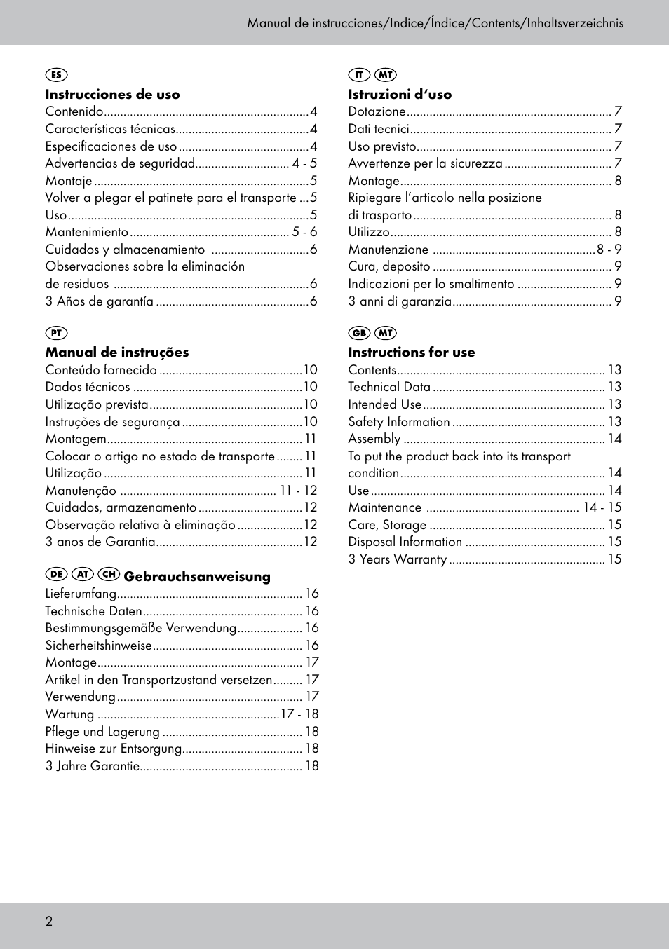 Crivit AS-1543 User Manual | Page 2 / 20