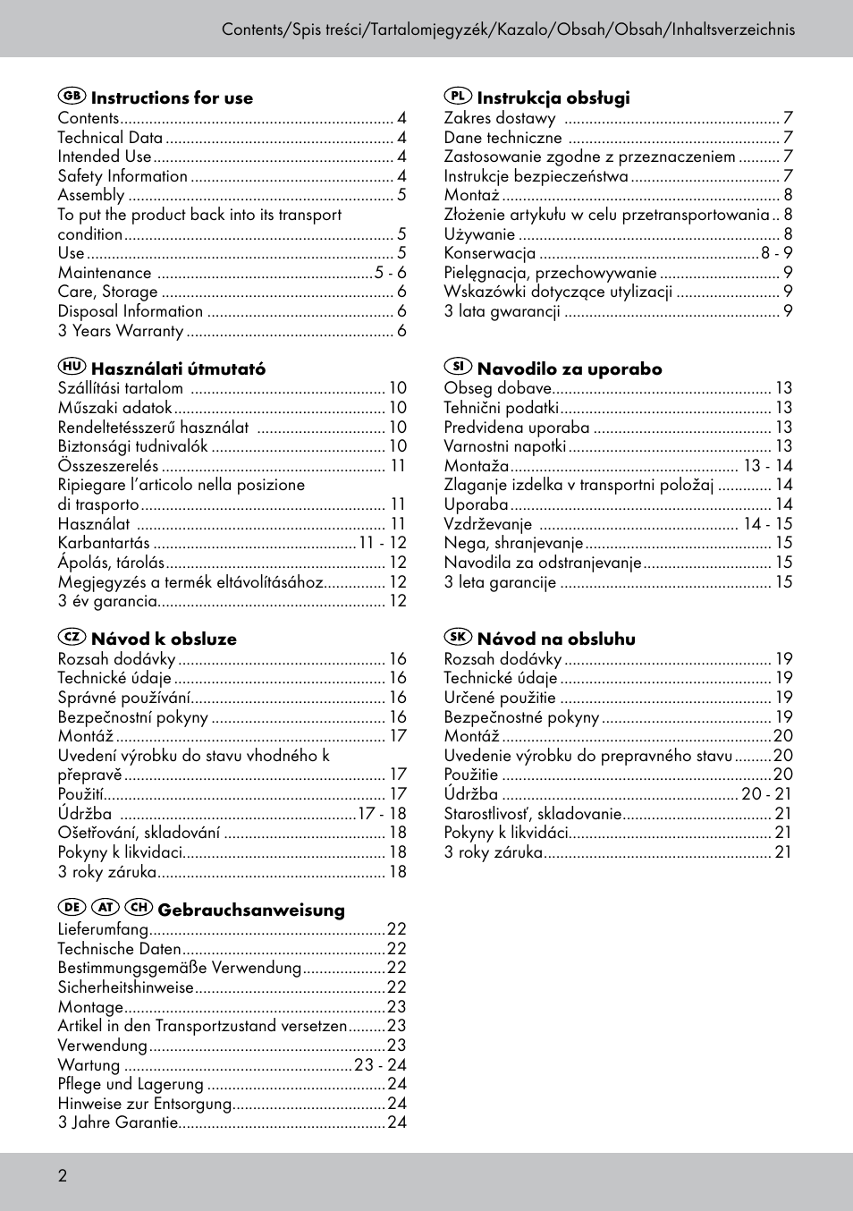Crivit AS-1543 User Manual | Page 2 / 28