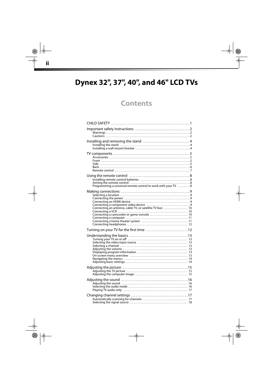 Dynex DX-32L150A11 User Manual | Page 2 / 38