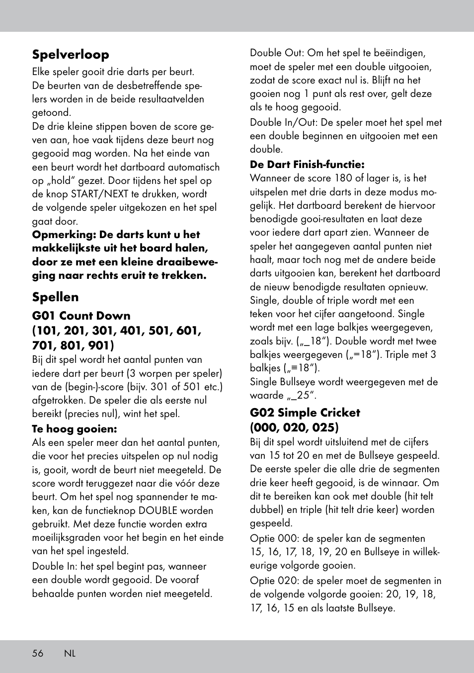 Spelverloop, Spellen | Crivit DS-1532 User Manual | Page 56 / 82