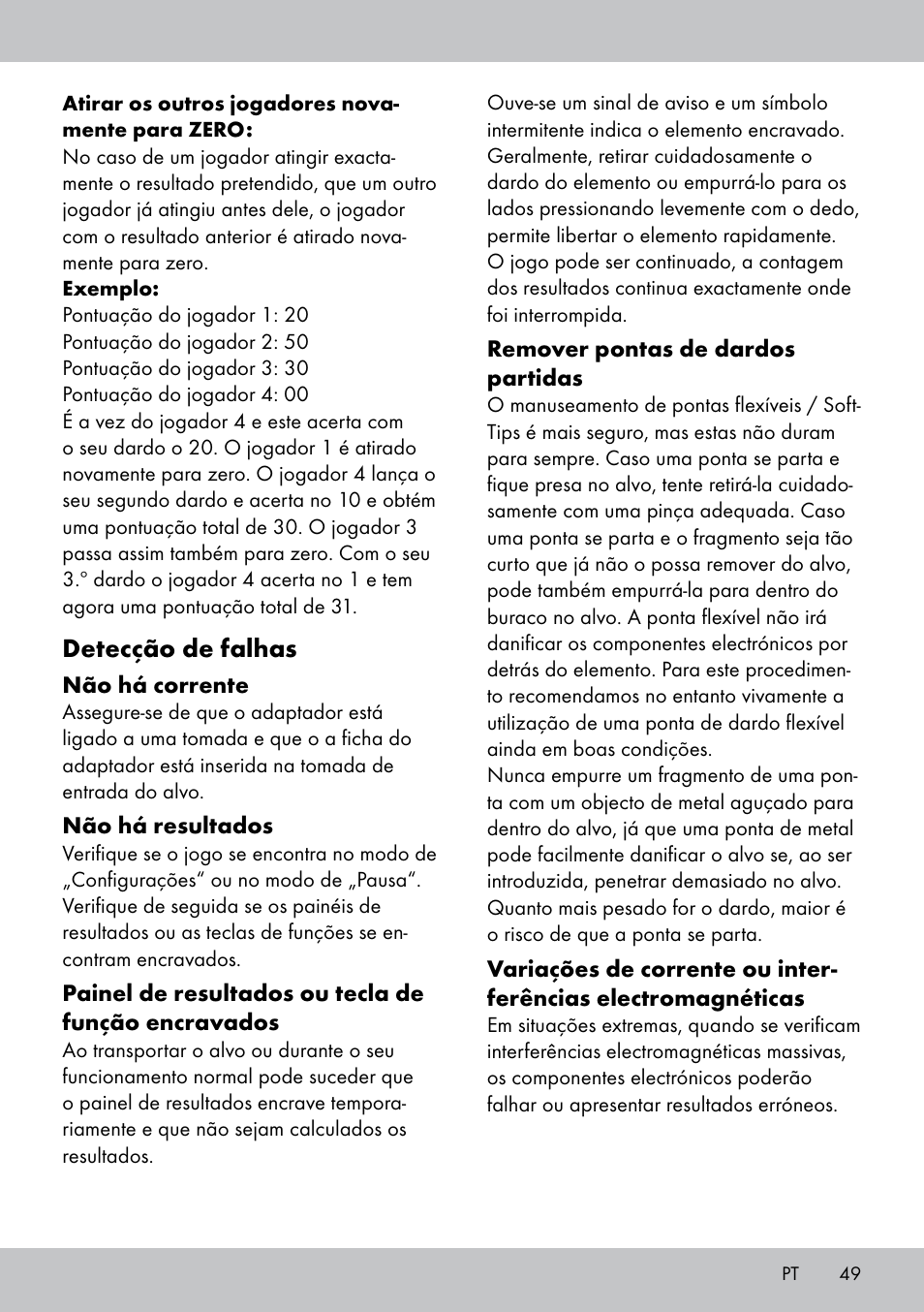 Detecção de falhas | Crivit DS-1532 User Manual | Page 49 / 82