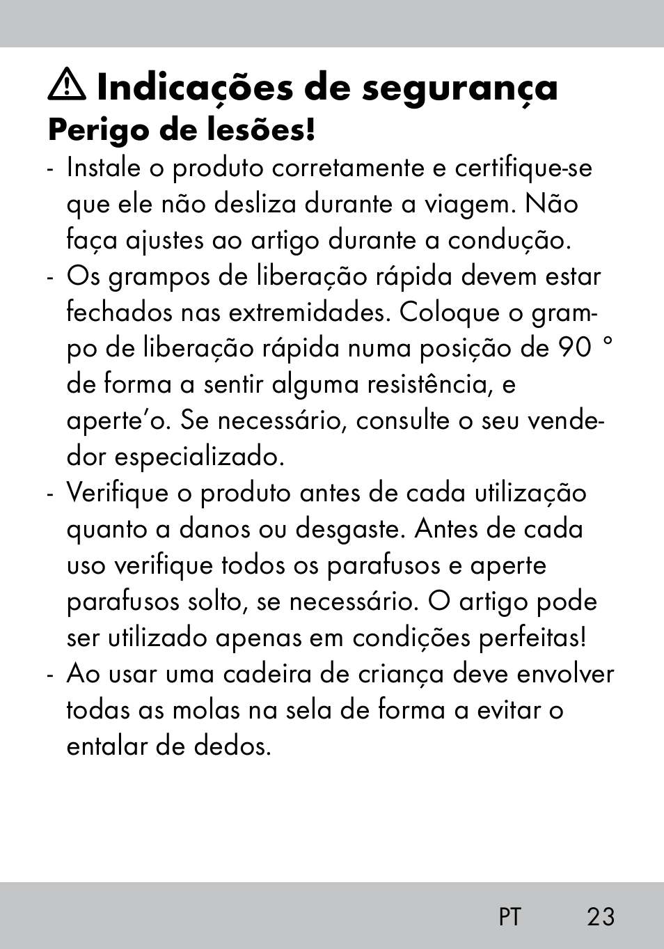 Indicações de segurança | Crivit MS-1574 User Manual | Page 23 / 48