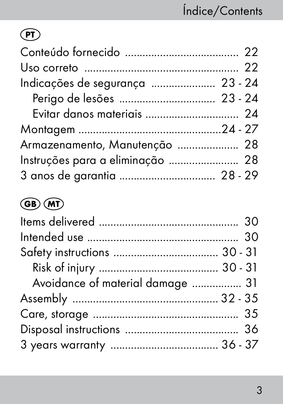 Crivit MS-1574 User Manual | Page 3 / 48
