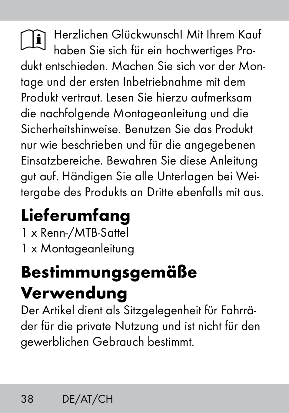 Lieferumfang, Bestimmungsgemäße verwendung | Crivit MS-1574 User Manual | Page 38 / 48
