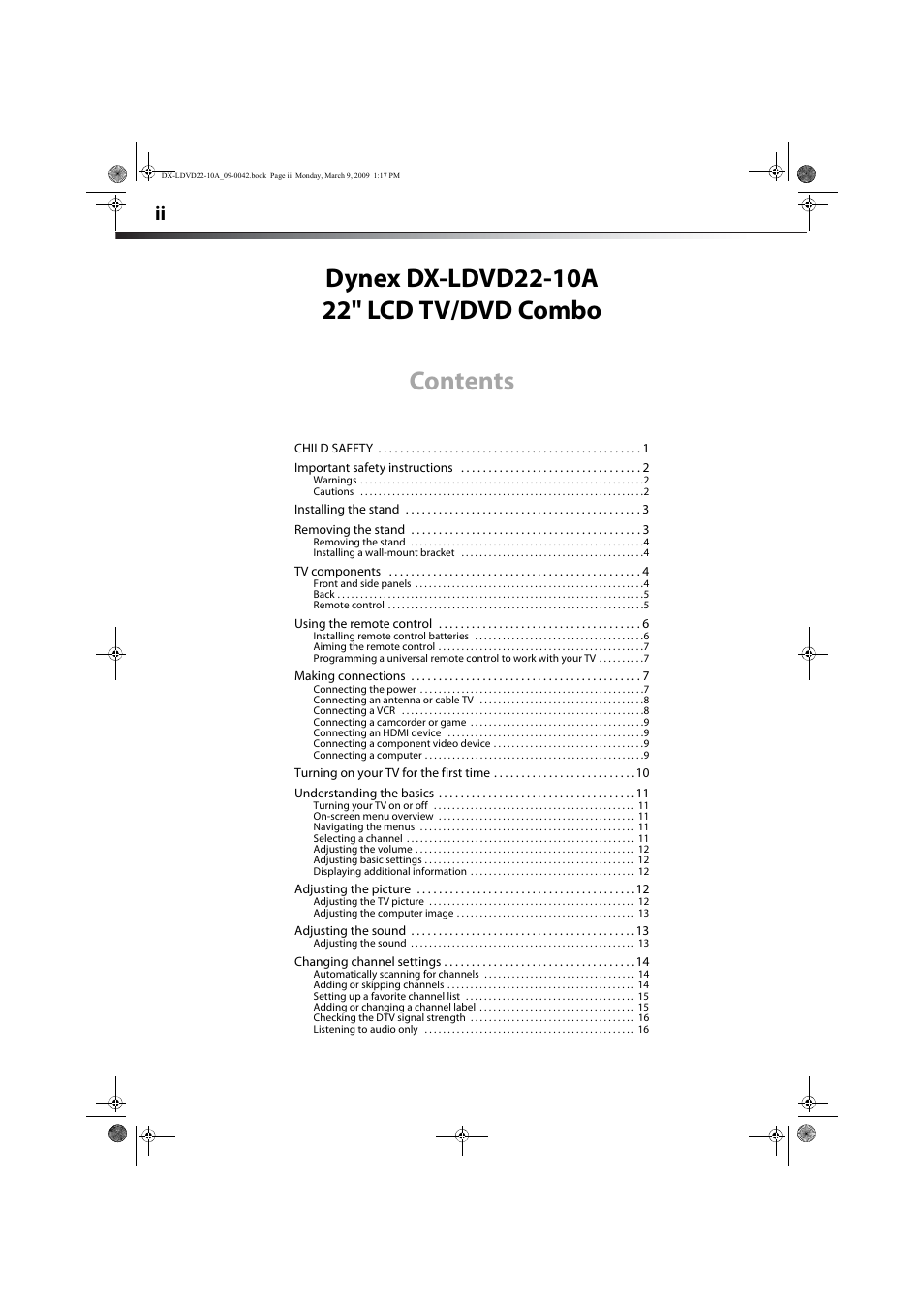 Dynex DX-LDVD22-10A User Manual | Page 2 / 32