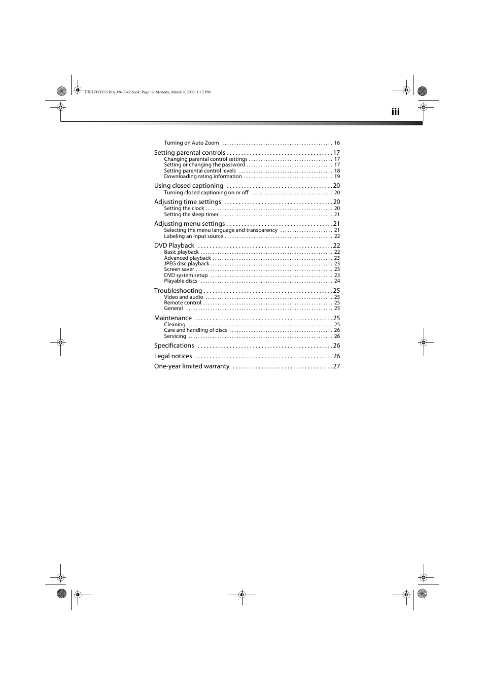 Dynex DX-LDVD22-10A User Manual | Page 3 / 32